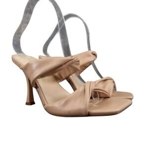 Nine West Shoes Womens 8 Sandal Mule Pumps Double Twist Straps Square Toe Brown